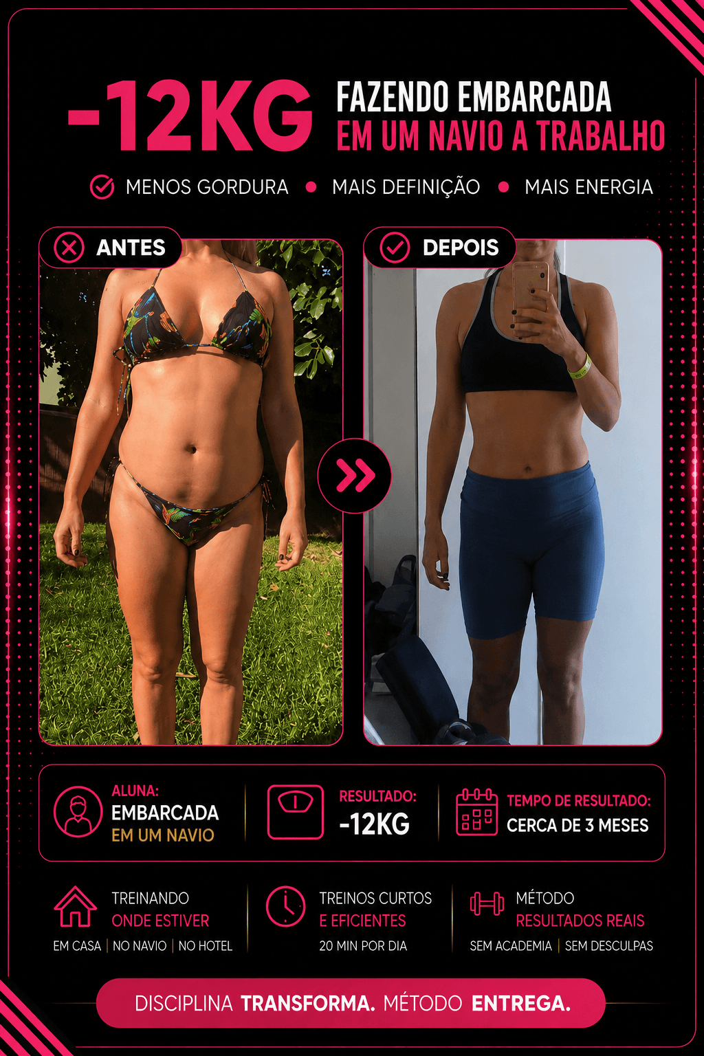 Antes e depois: menos 12 kg em cerca de 3 meses